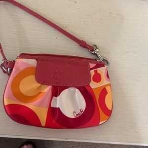 Coach Multicolor Poppy Patterned Wristlet
